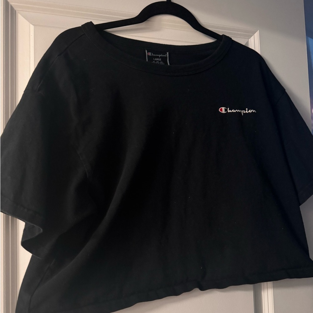 Champion Women's Black Crop Top in Large